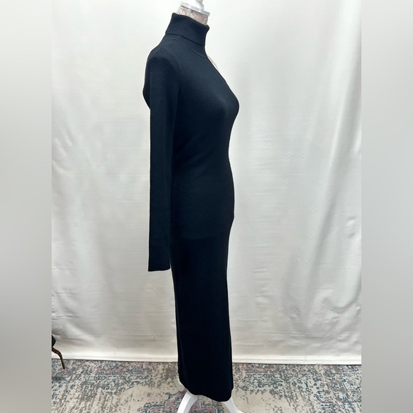 BARDOT Black knit turtleneck one‎ shoulder midi dress size - Picture 10 of 15